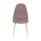 Cadeiras Charla Linho Em Marrom Base Madeira Kit 4 Un