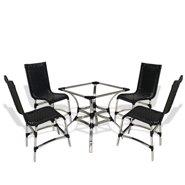 Cadeiras Com Mesa Requinte Aluminio Varanda Edicula Area Fibra Sintetica Jantar Piscina Leroy Merlin