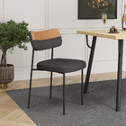 Cadeiras De Jantar Base Ferro Nile Kit 2 Pu Caramelo/linho A0