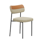 Cadeiras De Jantar Base Ferro Nile Kit 4 Pu Caramelo/linho A0