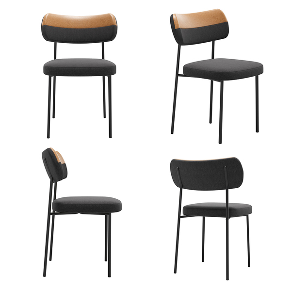 Cadeiras De Jantar Base Ferro Nile Kit 4 Pu Caramelo/linho A0