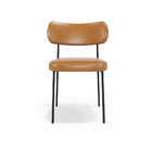 Cadeiras De Jantar Base Ferro Nile Kit 4 Sintético Pu Caramel