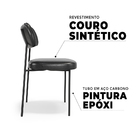 Cadeiras De Jantar Base Ferro Nile Kit 4 Sintético Pu Preto A