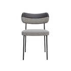 Cadeiras De Jantar Base Ferro Nile Kit 8 Pu Preto/linho Cinza