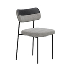 Cadeiras De Jantar Base Ferro Nile Kit 8 Pu Preto/linho Cinza