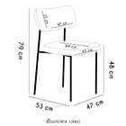 Cadeiras De Jantar Base Ferro Nile Kit 8 Pu Preto/linho Cinza