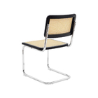 Cadeiras De Jantar Cesca Preta Sem Braço Madeira Base Cromada