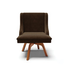 Cadeiras De Jantar Kit 2 Liz Suede Marrom Base Madeira Mm35 D