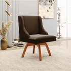 Cadeiras De Jantar Kit 2 Liz Suede Marrom Base Madeira Mm35 D