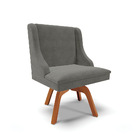 Cadeiras De Jantar Kit 4 Liz Suede Grafite Base Madeira Mm35