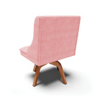Cadeiras De Jantar Kit 4 Liz Suede Rosa Bebê Base Madeira Mm3