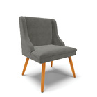 Cadeiras De Jantar Kit 6 Liz Suede Pés Palito  Castanho D03 -