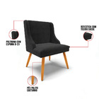 Cadeiras De Jantar Kit 6 Liz Suede Pés Palito  Castanho D03 -