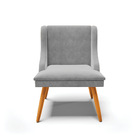 Cadeiras De Jantar Kit 6 Liz Suede Pés Palito  Castanho D03 -