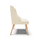 Cadeiras De Jantar Kit 8 Liz Veludo Bege Pés Palito  Natural