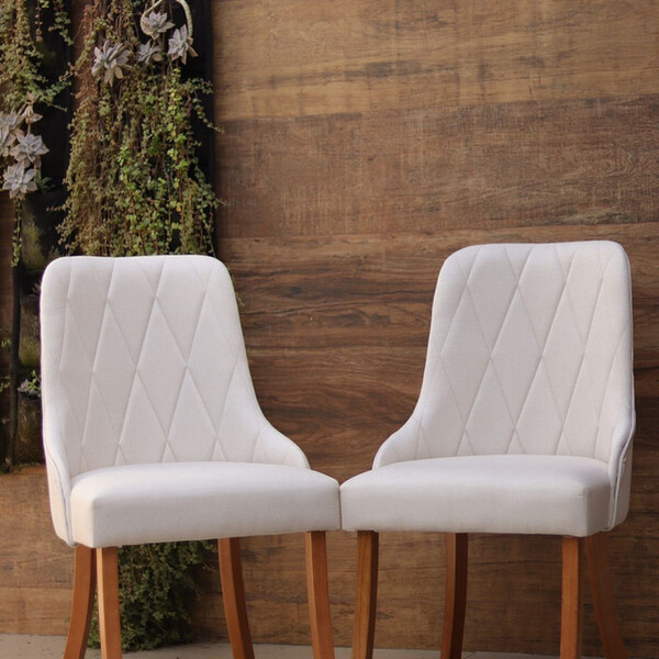 Cadeiras Em Madeira Maciça Estofada - Lara - Art Salas