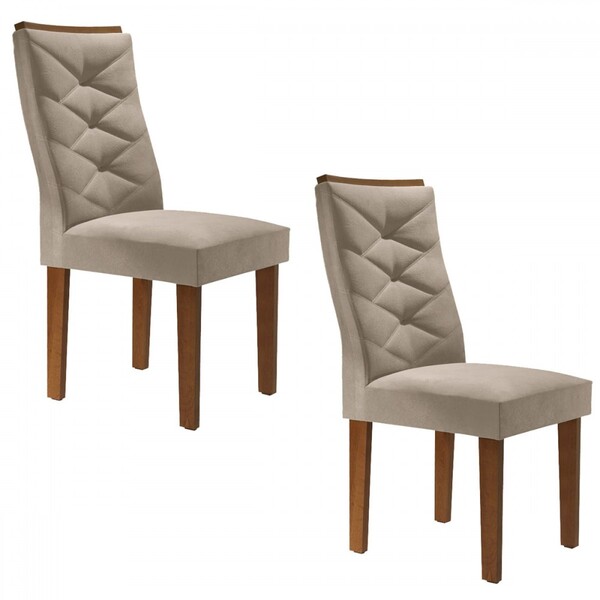 Cadeiras Kit 2 Cadeiras Estofadas Germany Chocolate/off White