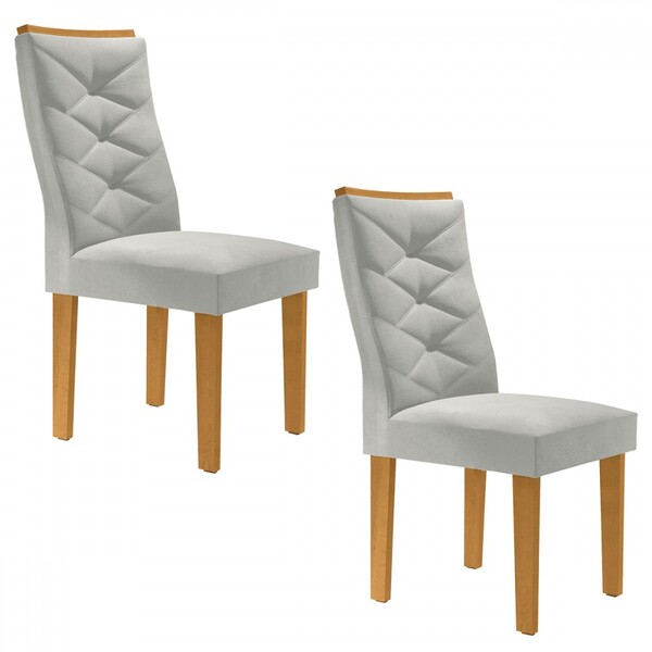 Cadeiras Kit 2 Cadeiras Estofadas Germany Cinamomo/off White/