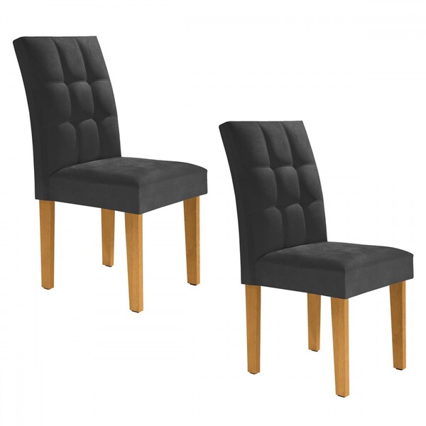 Cadeiras Kit 2 Cadeiras Estofadas Hobby Cinamomo/cinza - Cel