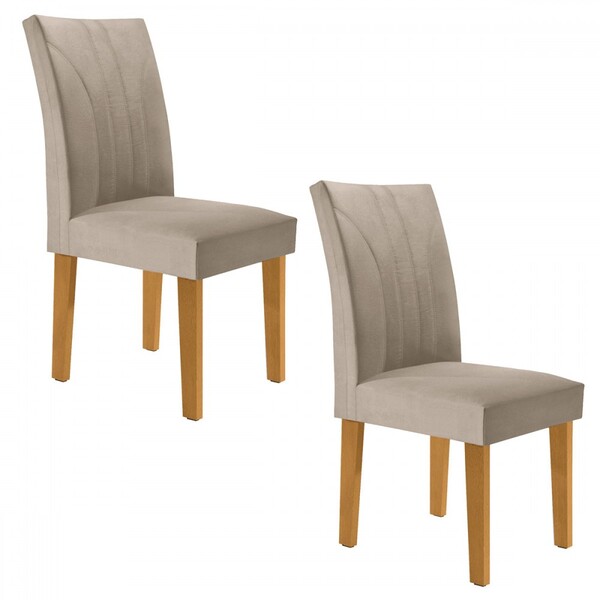 Cadeiras Kit 2 Cadeiras Estofadas Moscou Cinamomo/bege - Cel