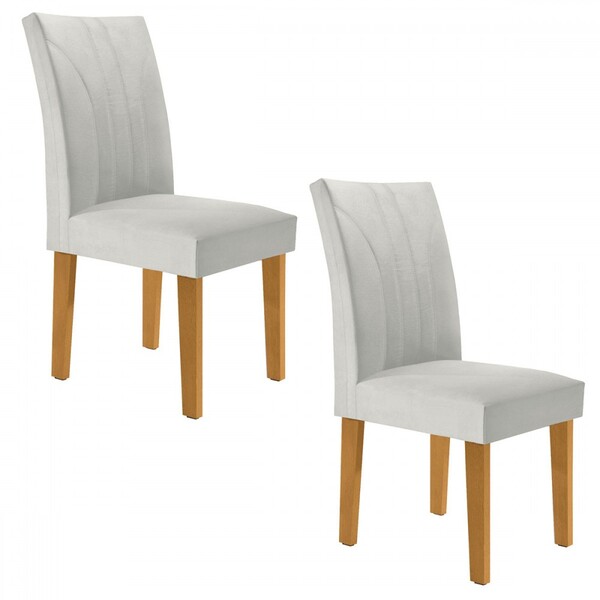 Cadeiras Kit 2 Cadeiras Estofadas Moscou Cinamomo/off White/b