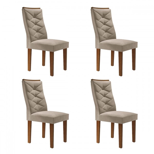 Cadeiras Kit 4 Cadeiras Germany Chocolate/off White/boucle Be