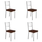 Cadeiras Kit 4 Cadeiras Juliana Cromado/marrom - Art Panta