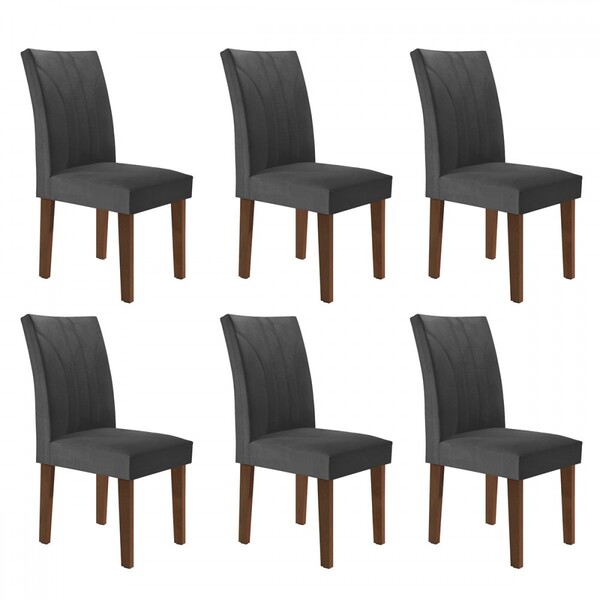 Cadeiras Kit 6 Cadeiras Moscou Chocolate/off White/cinza - Ce