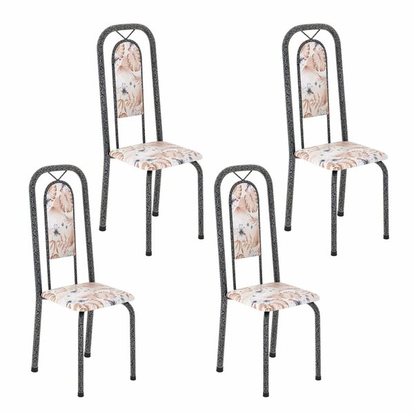 Cadeiras Para Sala De Jantar 4 Unidades Lara Botanic Bege / M