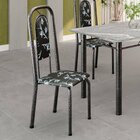 Cadeiras Para Sala De Jantar 4 Unidades Lara Preto Floral/ Ma