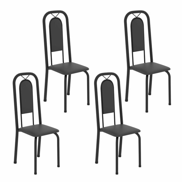Cadeiras Para Sala De Jantar 4 Unidades Lara Preto Liso