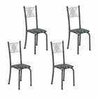 Cadeiras Para Sala De Jantar 4 Unidades Sara Preto / Prata