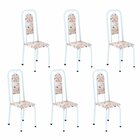 Cadeiras Para Sala De Jantar 6 Unidades Lara Botanic Bege / B