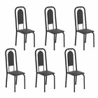 Cadeiras Para Sala De Jantar 6 Unidades Lara Preto Liso