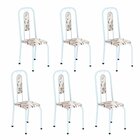 Cadeiras Para Sala De Jantar 6 Unidades Lívia Arabesco/ Branco