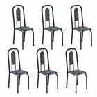 Cadeiras Para Sala De Jantar 6 Unidades Lívia Floral Preto