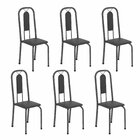 Cadeiras Para Sala De Jantar 6 Unidades Lívia Preto Liso / Ma