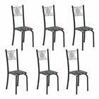 Cadeiras Para Sala De Jantar 6 Unidades Sara Floral Preto