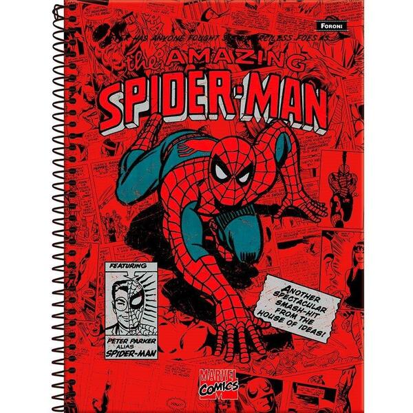 Caderno Espiral Foroni Universitário Capa Dura Marvel 10 Maté