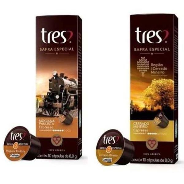 Café Tres 3 Corações Espresso Kit com 08 Caixas Safra Especia