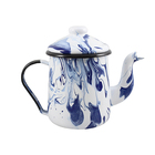 Cafeteira Esmaltada Marmorizada Luxo 1,1 L C/ Tampa Azul