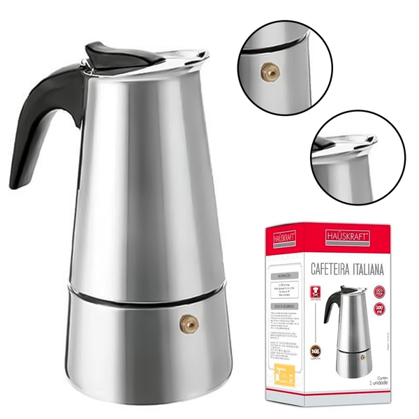 Cafeteira Italiana 6 Xicaras Inox Caft-012