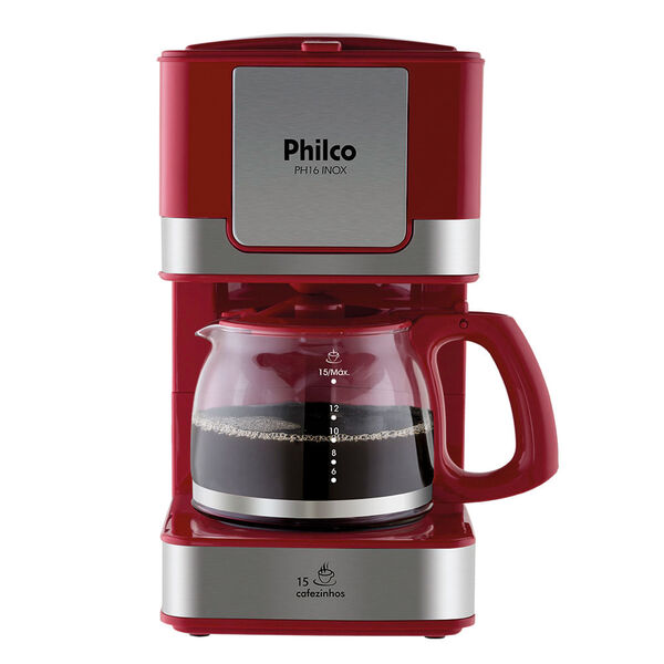Cafeteira Philco Ph16 Inox Vermelha 15 Cafezinhos 127v