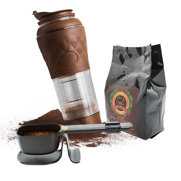 Cafeteira Portátil Pressca 350ml Marrom Balança Dose Certa E Café ...