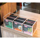 Caixa Acrílico 5mm Porta Saches Chá Com 6 Divisórias E Tampa