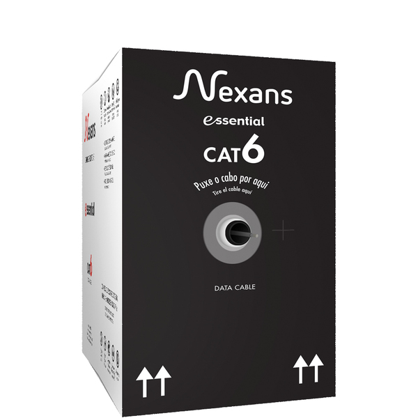 Caixa Cabo De Rede Cat6 Essential Cinza Nexans 305 Metros