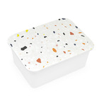 Caixa Cesto De Plástico Organizadora Com Tampa Granilite Bran