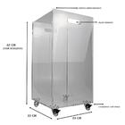 Caixa Cesto Em Acrílico 33 Cm X 33 Cm X 65 Cm Com Rodízios