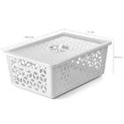 Caixa Cesto Organizador Empilhável Grande Com Tampa Alças Lat