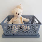 Caixa Cesto Organizador Empilhável Grande Com Tampa Alças Lat